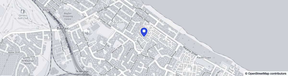 Street map around Bayswater - Metlifecare