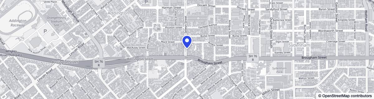 Street map around Bishop Selwyn