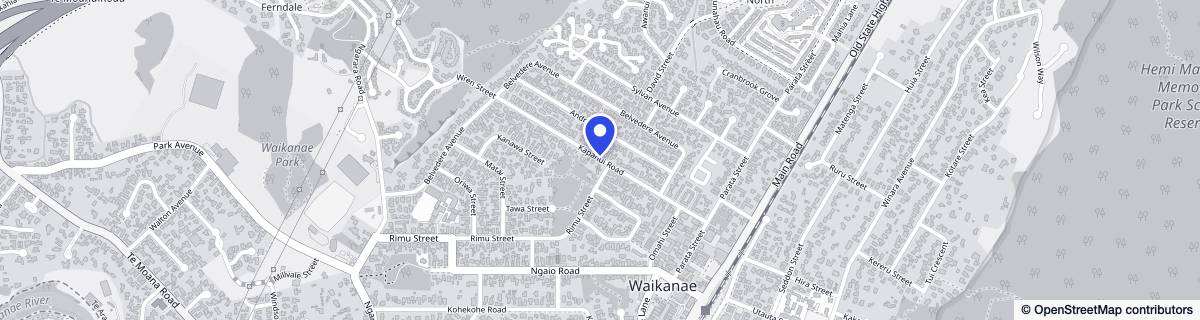 Street map around Bishop Snedden Retirement Village