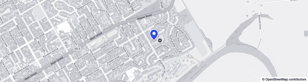 Street map around Brightwater Village