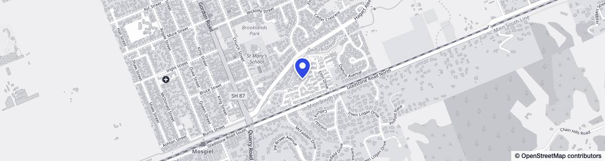 Street map around Brooklands Retirement Village & Rest Home