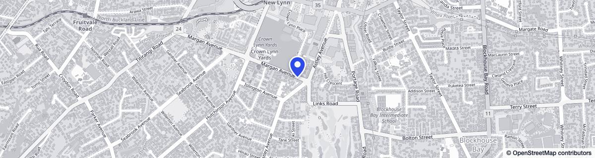 Street map around Bupa Glenburn Retirement Village, New Lynn
