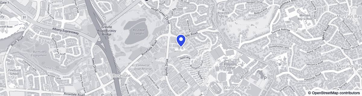Street map around Bupa Hugh Green Retirement Village