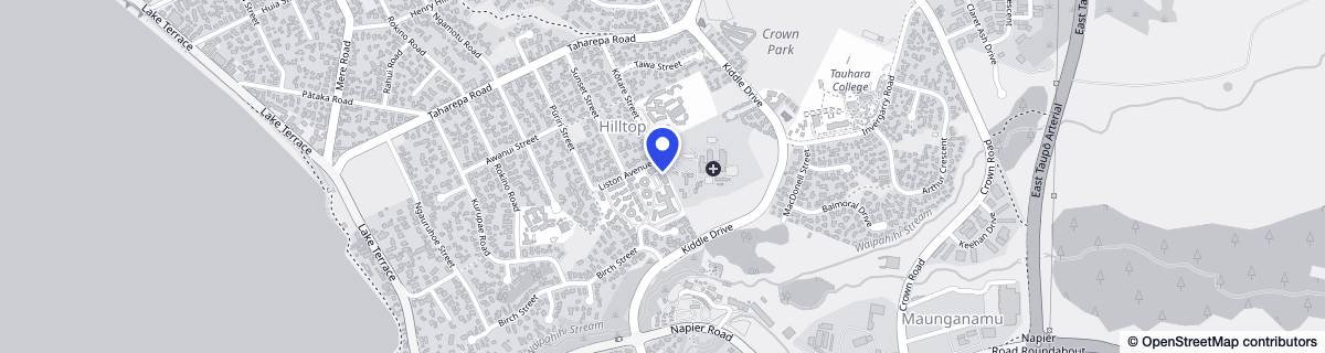 Street map around Bupa Liston Heights Retirement Village, Taupō