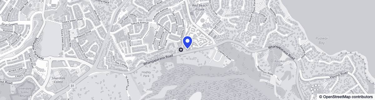 Street map around Bupa Northhaven Retirement Village
