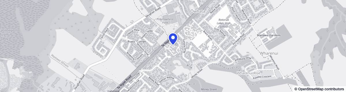 Street map around Bupa Redwood Retirement Village, Rotorua