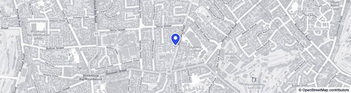 Street map around Bupa Sunset Retirement Village