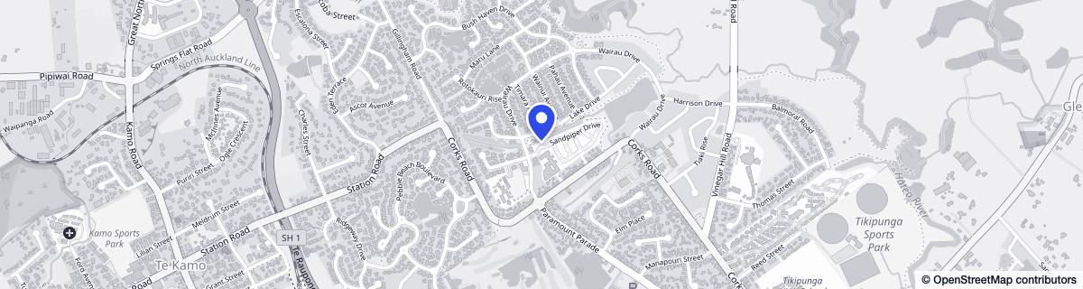 Street map around Bupa Tōtara Gardens Retirement Village