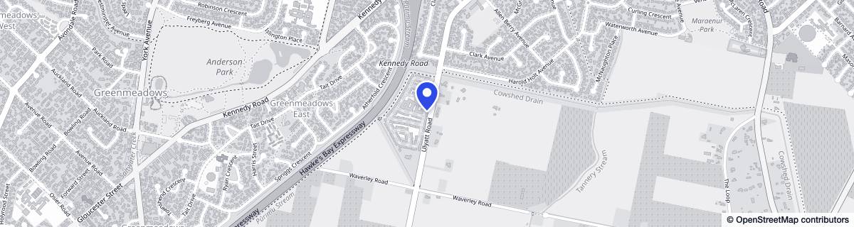 Street map around Bupa Willowbank Retirement Village