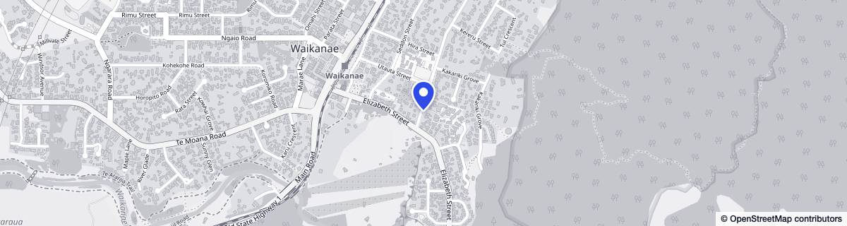 Street map around Bupa Winara Retirement Village, Waikanae