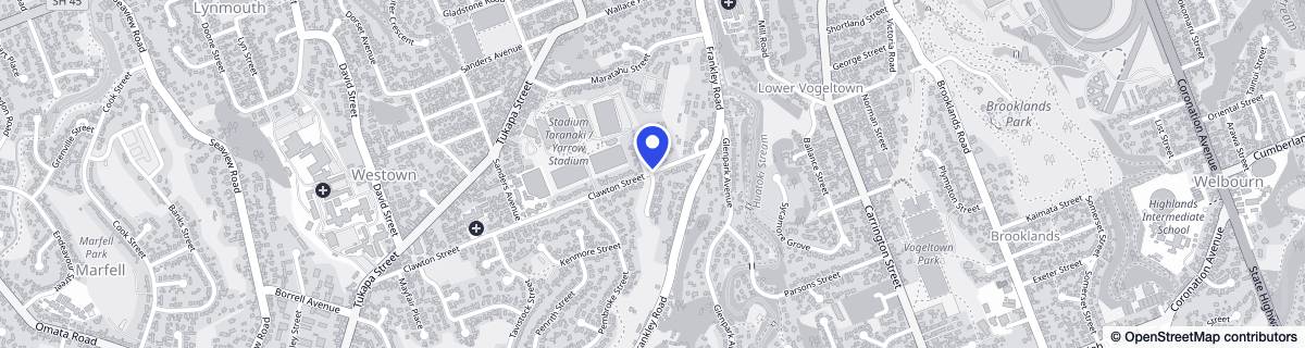 Street map around Clawton Masonic Village
