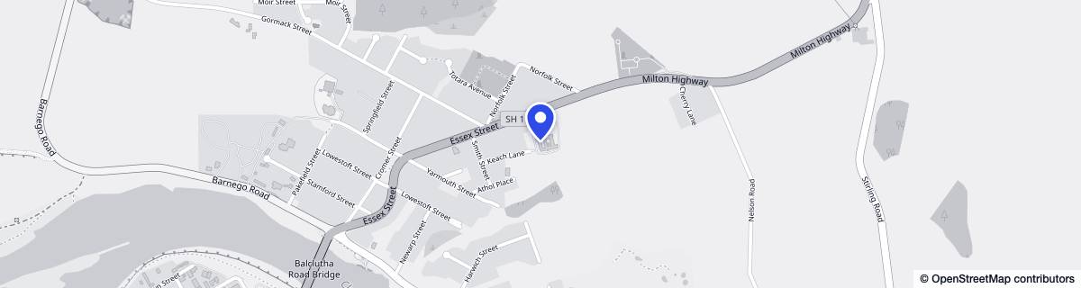 Street map around Clutha Views Lifecare & Village