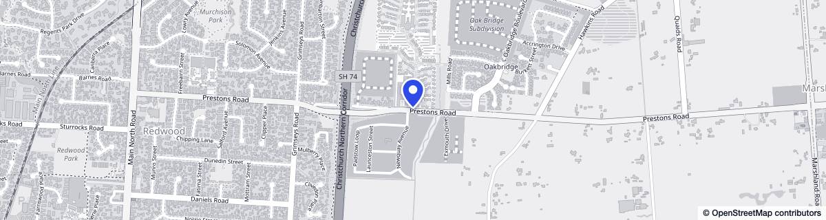 Street map around Burlington Village