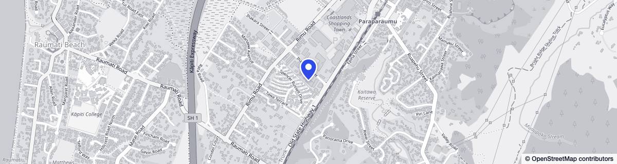Street map around Coastal Villas - Metlifecare