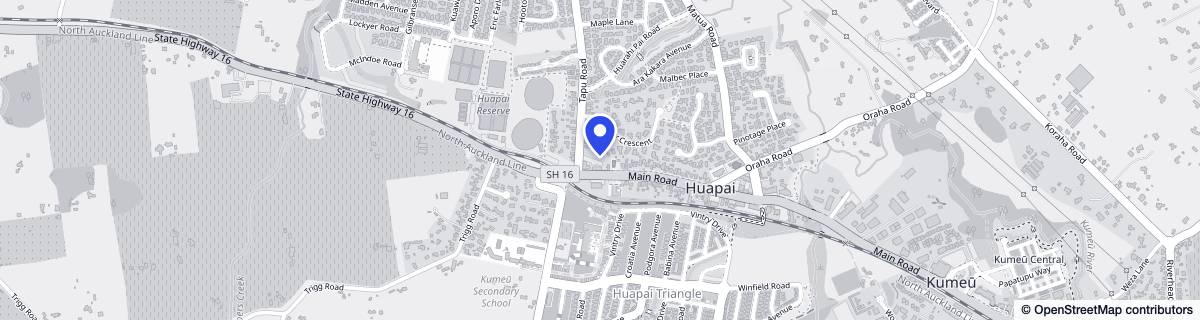 Street map around Country Club Huapai