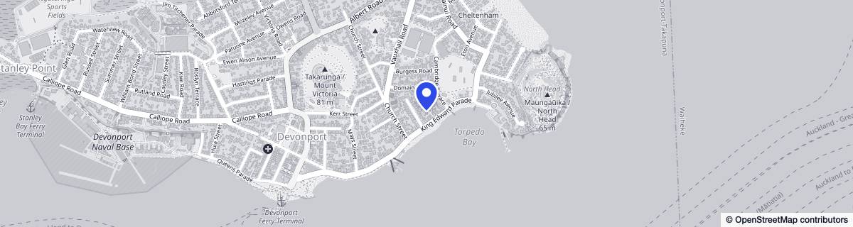 Street map around Devonport Retirement Village