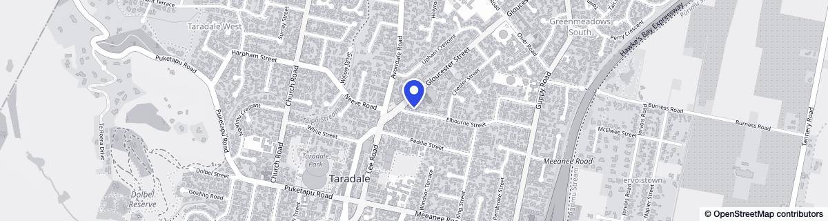 Street map around Elbourne Masonic Villas