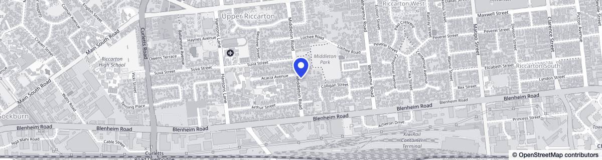 Street map around Elms Court Village