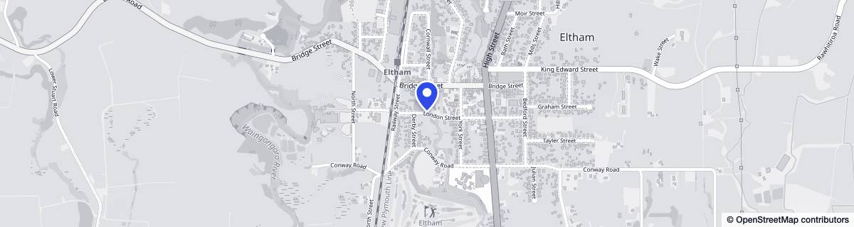 Street map around Eltham Masonic Village