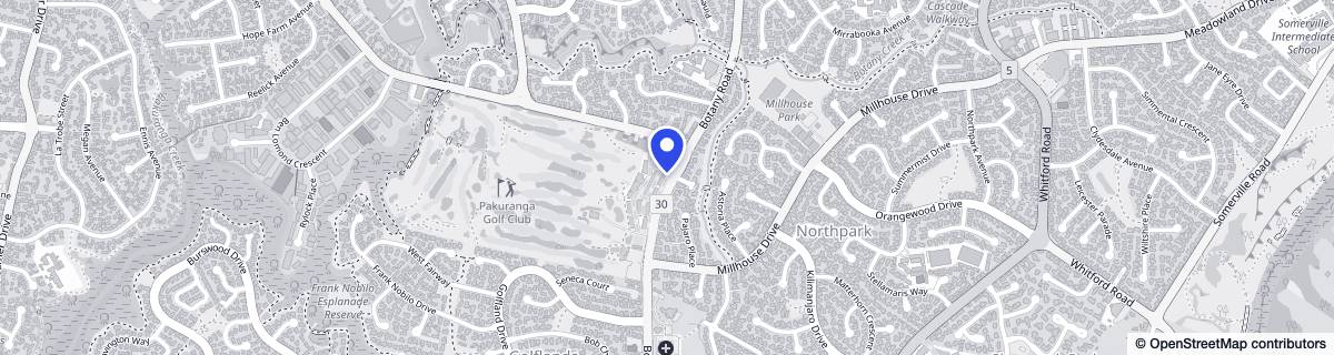 Street map around Fairway Gardens - Metlifecare Retirement Village