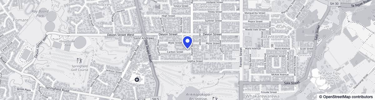 Street map around Fergusson Home and Village