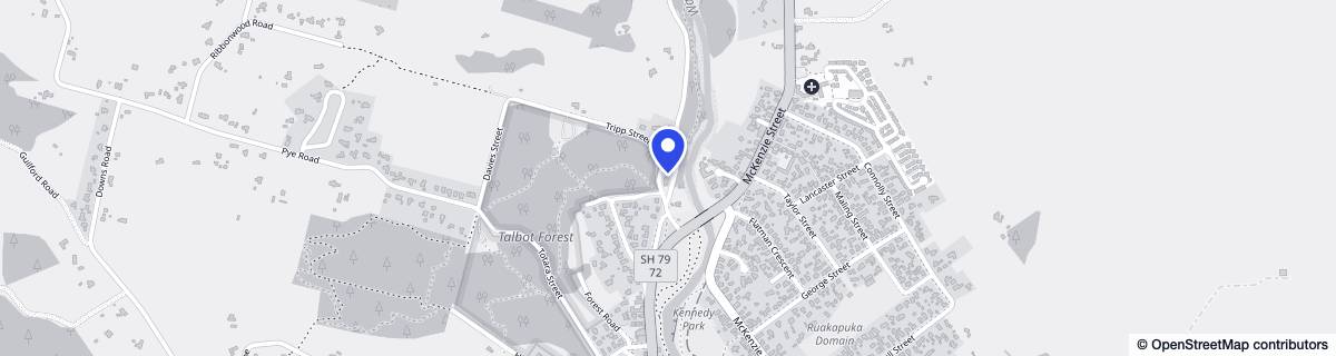 Street map around Geraldine Retirement Village