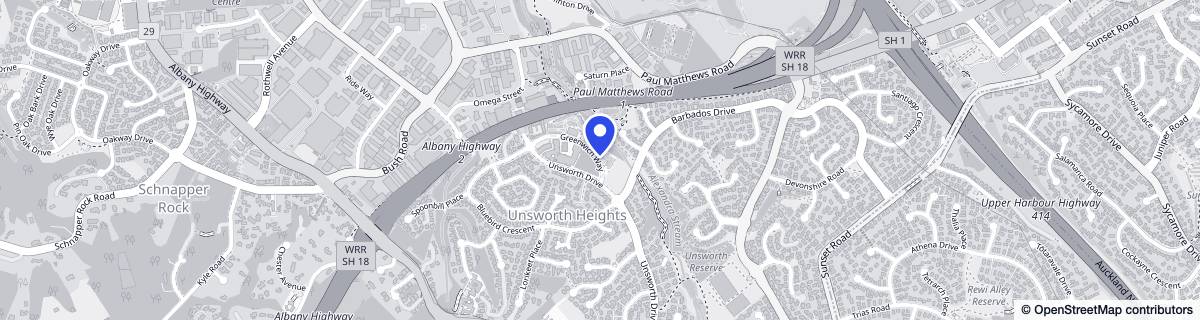 Street map around Greenwich Gardens - Metlifecare Retirement Village