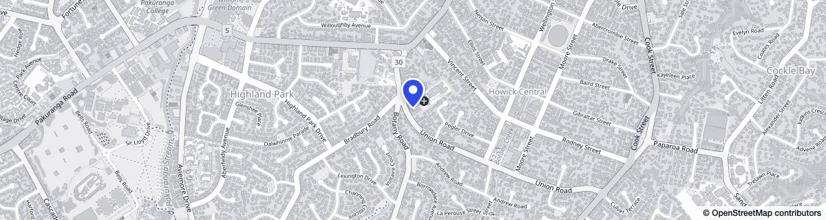 Street map around HBH Howick Views Apartments