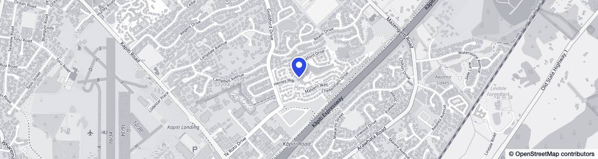 Street map around Kāpiti Village - Metlifecare