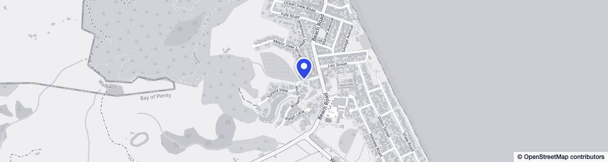 Street map around Karaka Pines Waihi Beach