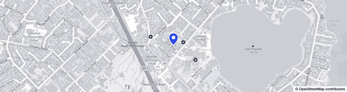 Street map around Lady Allum Retirement Village
