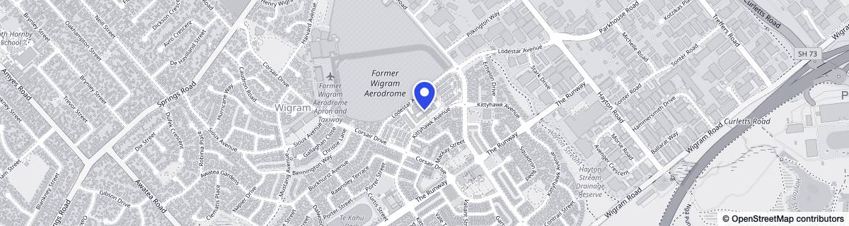 Street map around Lady Wigram Village