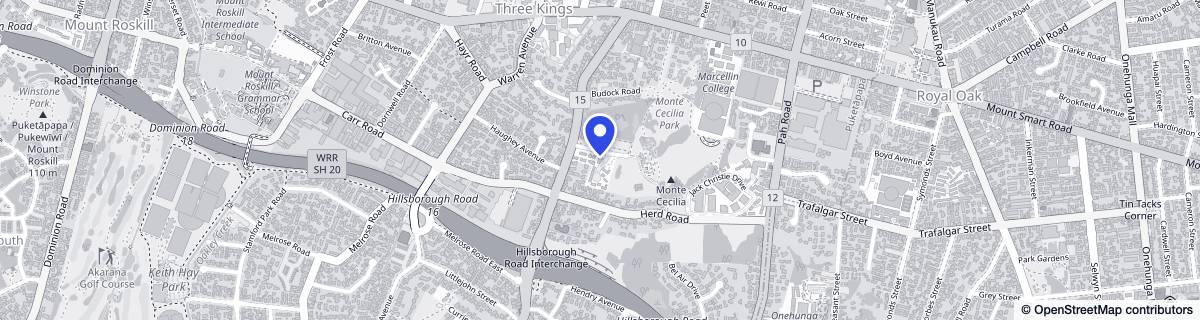 Street map around Liston Retirement Village