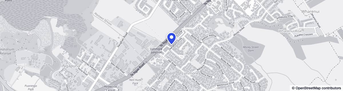 Street map around Lynmore Rise
