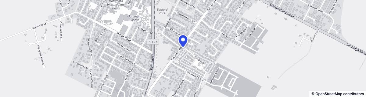 Street map around Matamata Longlands - A Freedom Lifestyle Village