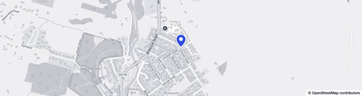 Street map around McKenzie Lifestyle Village