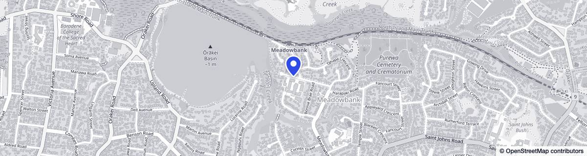 Street map around Meadowbank Care Suites