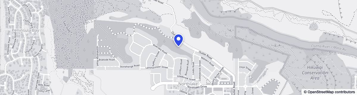 Street map around Northbrook Wānaka