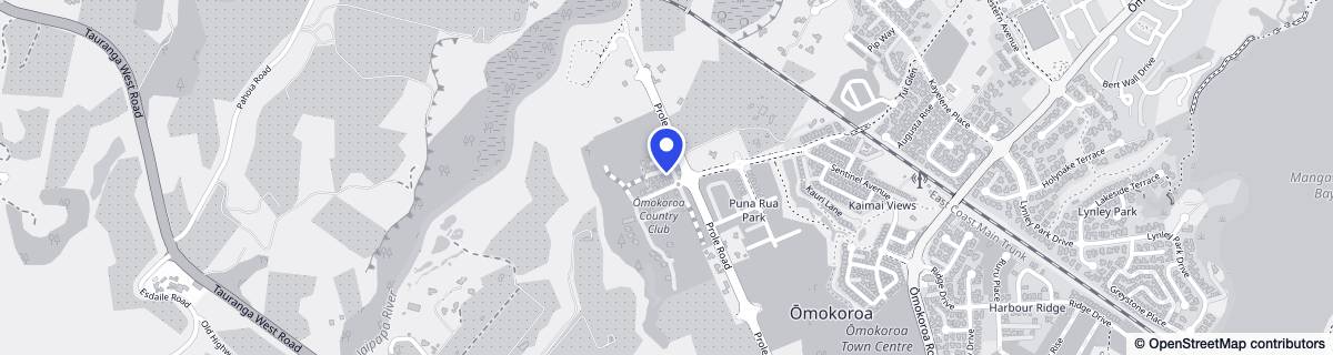 Street map around Ōmokoroa Country Club