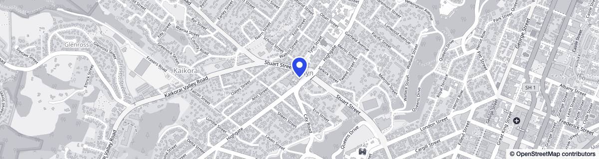 Street map around Oracle at Highgate