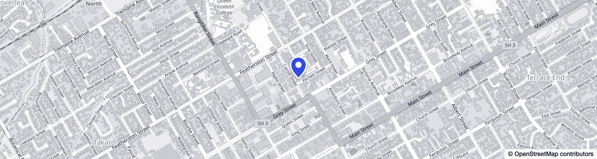 Street map around Palmerston North Village - Metlifecare