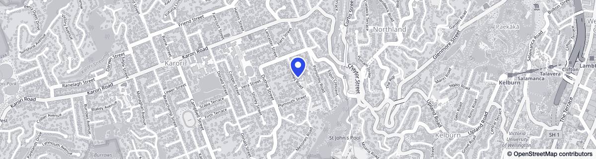 Street map around Radius Karori Retirement Village