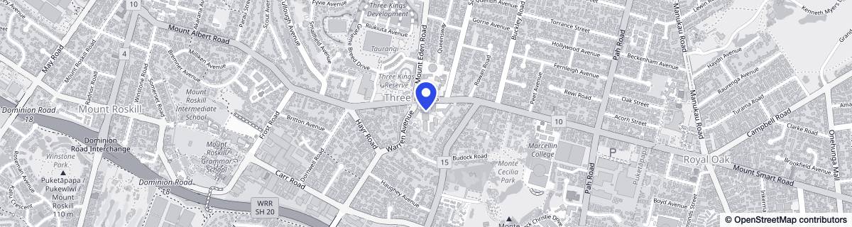 Street map around Ranfurly Village