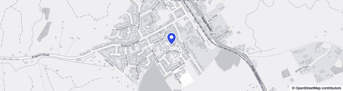 Street map around Rangiura Retirement Village and Care Home