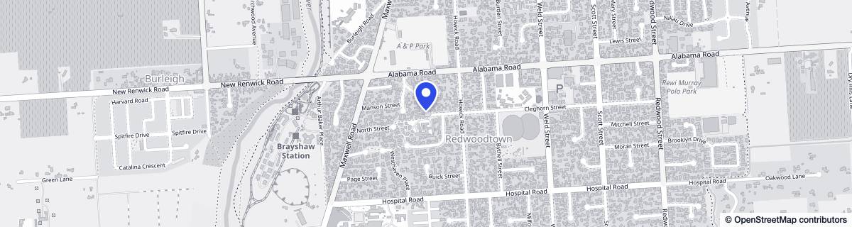 Street map around Redwood Lifestyle Care & Village