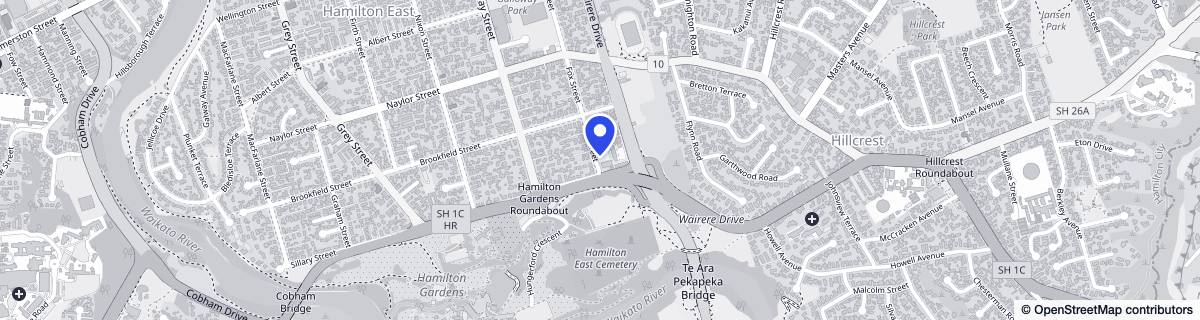 Street map around Roseland Park