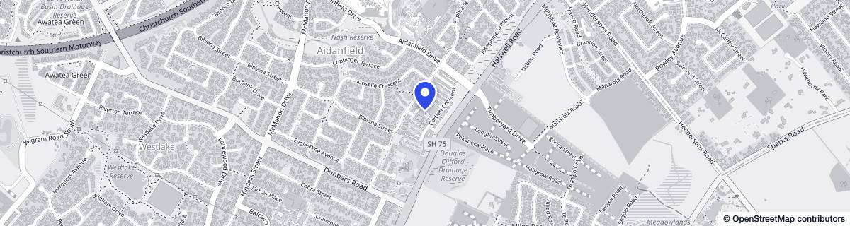 Street map around Ryman Anthony Wilding Retirement Village