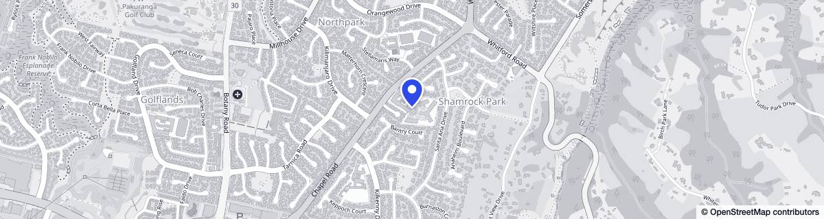 Street map around Ryman Bruce McLaren Retirement Village