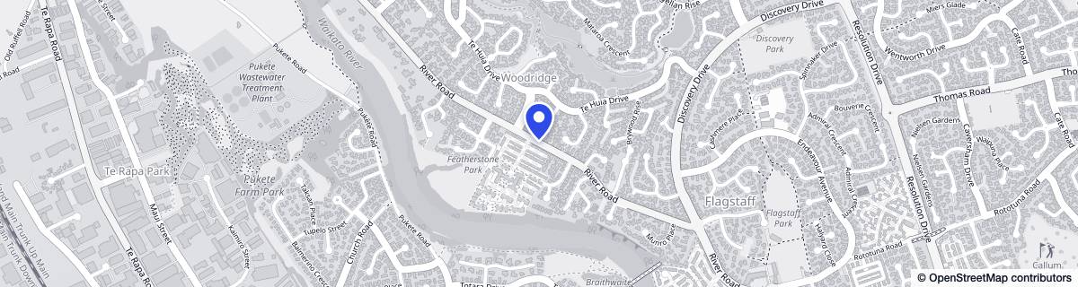 Street map around Ryman Linda Jones Retirement Village