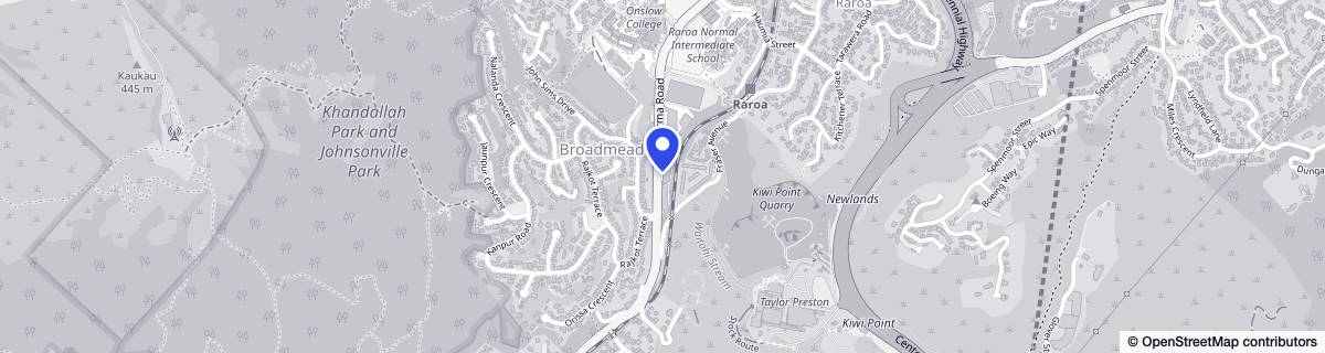 Street map around Ryman Malvina Major Retirement Village